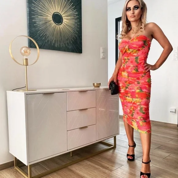 Zara | Dresses | Zara Print Tulle Corset Dress | Poshmark